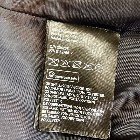 H&M striped viscose sateen blazer navy black red size 4 - Picture 7 of 10